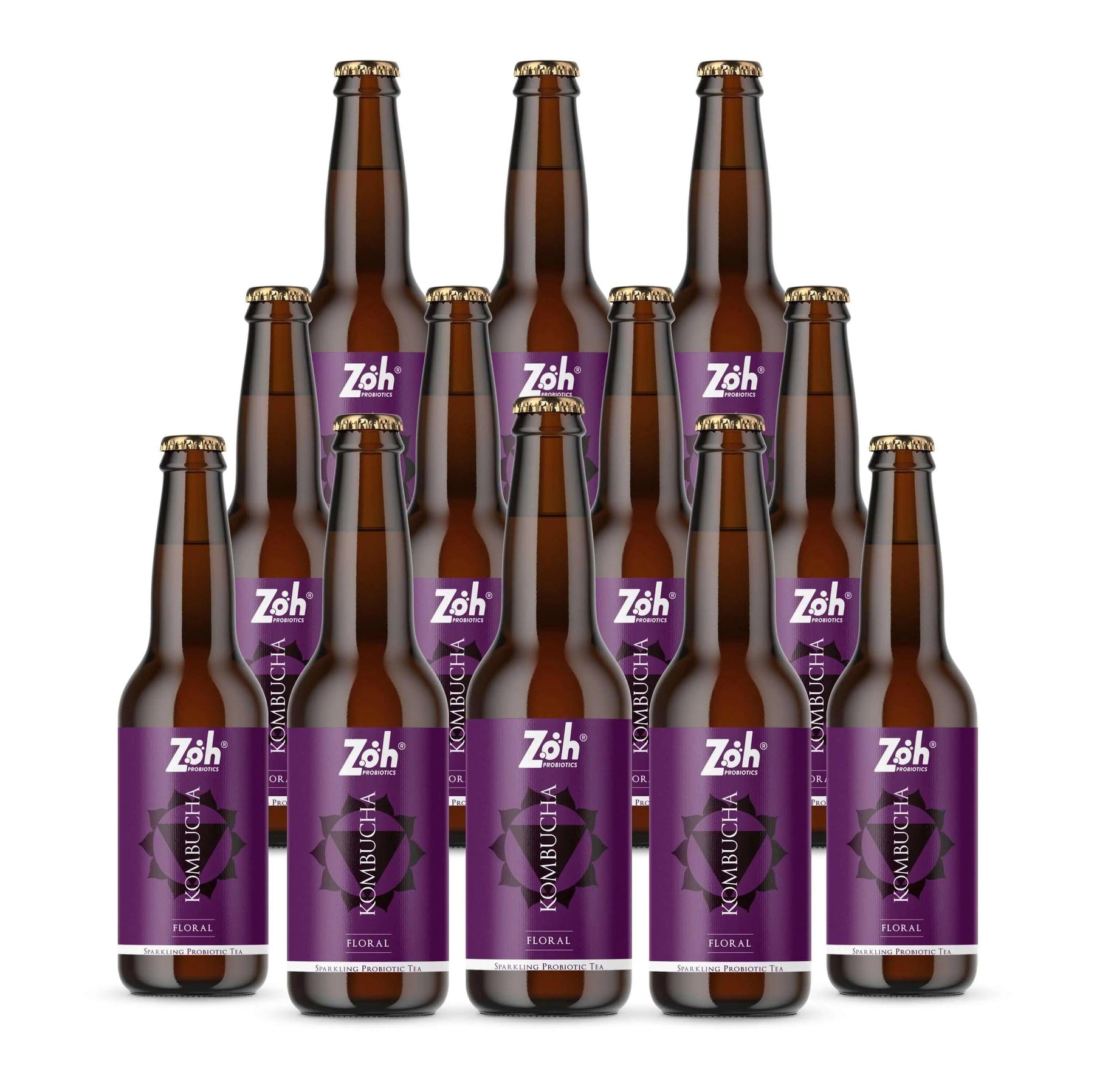 Zoh Floral Kombucha 12-Pack: Bountiful Blooms of Wellness, India's Monthly Health Ritual