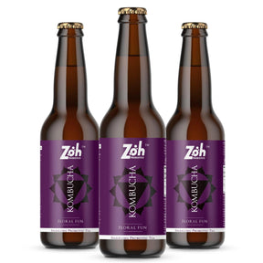 Zoh Floral Kombucha 3-Pack: Bloom of Health, India's Exotic Flavor Choice, Wellness Trend