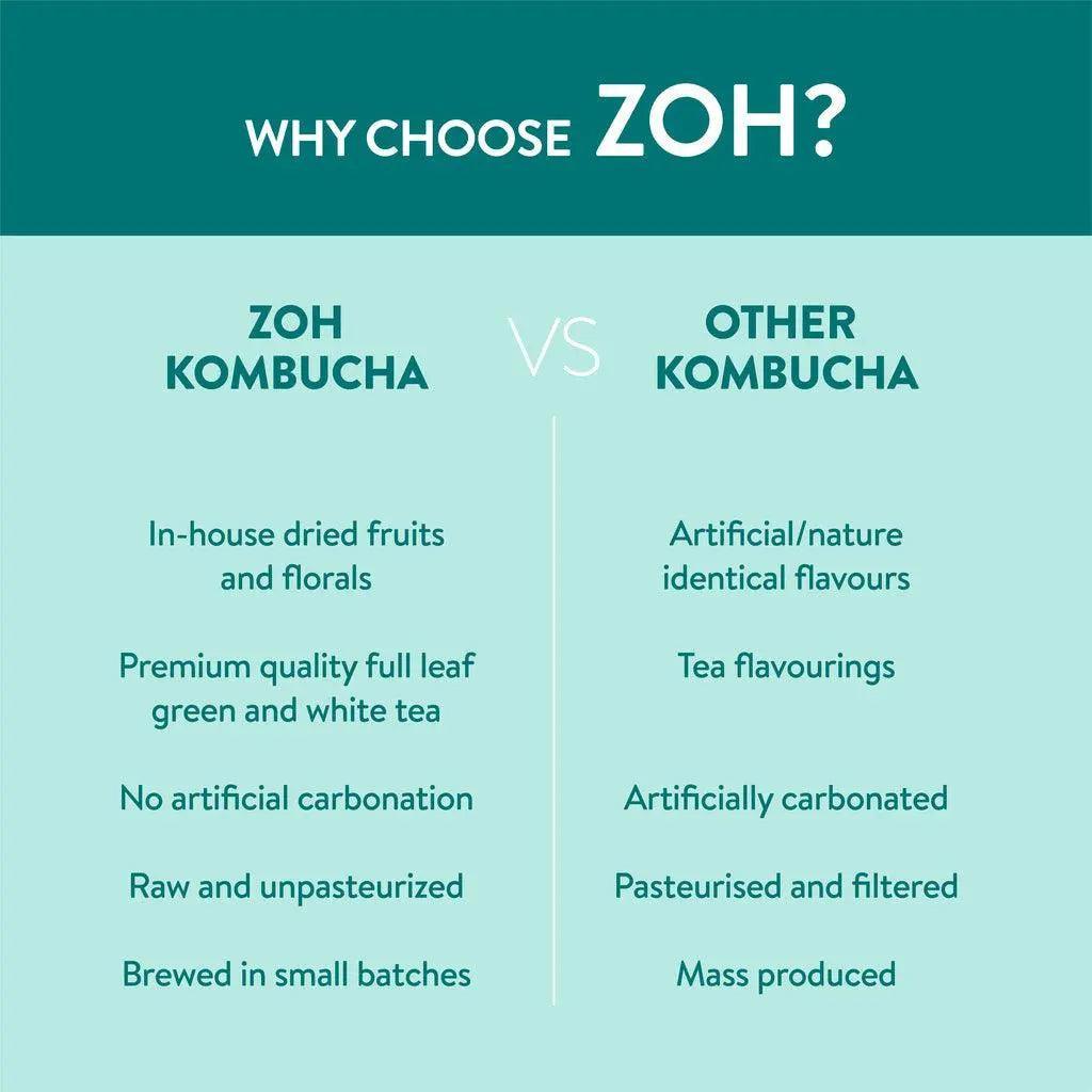 Choose Zoh Mint Kombucha India: Fresh Organic Mint, Quality Tea, Energizing Probiotic Drink, Rejuvenate Mind & Body