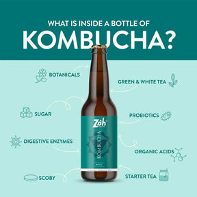 Zoh Mint Kombucha: Fresh Botanicals, Soothing Probiotics, Digestive Enzymes, Mind-Body Wellness India