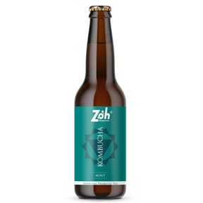 Front View of Mint Zoh Kombucha: Refreshing Mint Flavor, India