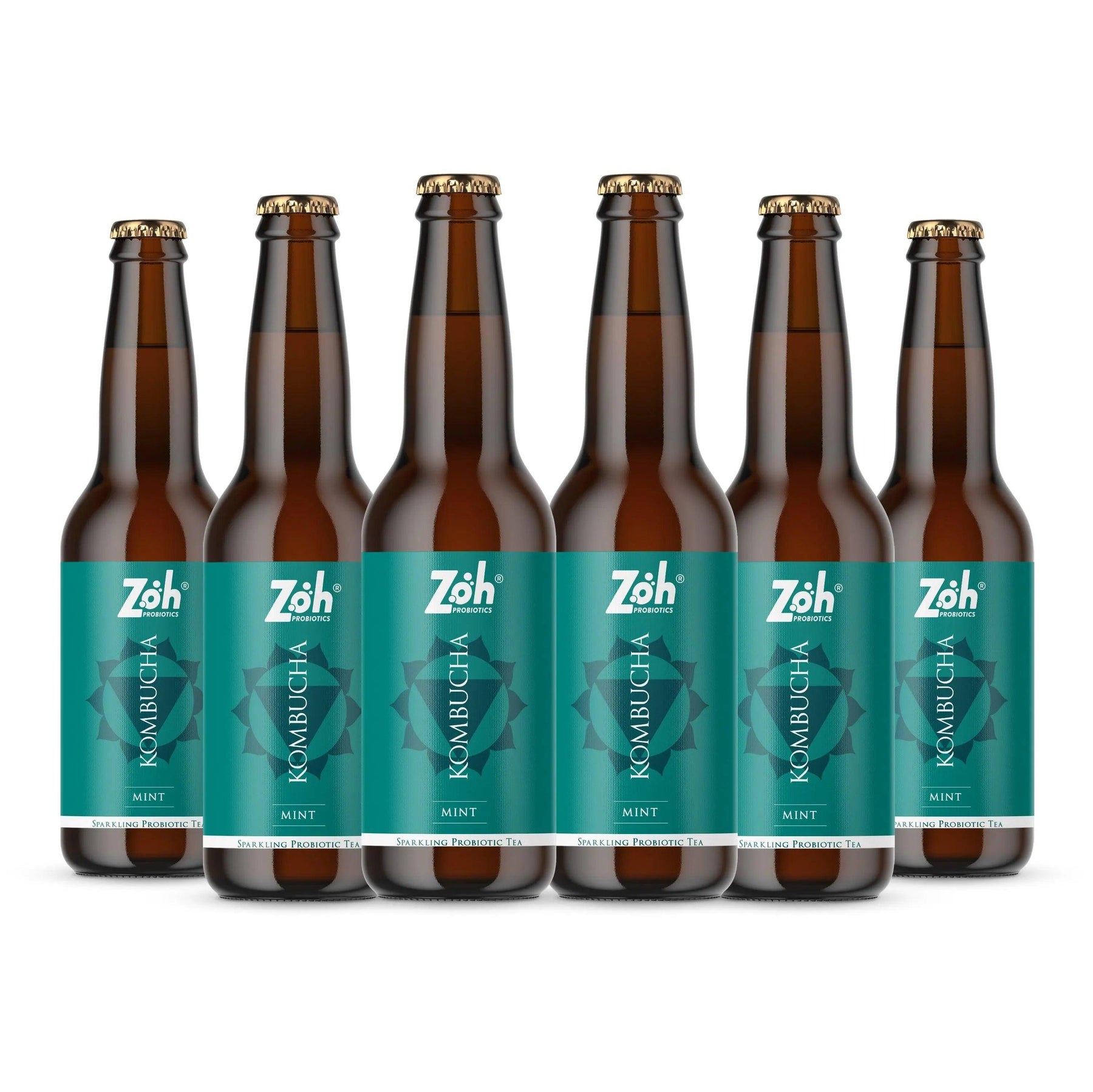 Zoh Mint Kombucha 6-Pack: Refreshing Health, India's Cool Mint Beverage