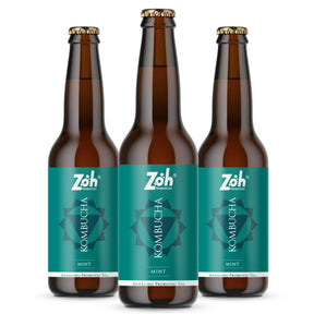 Zoh Mint Kombucha 3-Pack: Energize Your Day, Fresh Mint, India's Energizing Probiotic Brew
