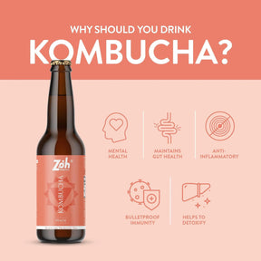 Benefits of Drinking Peach Kombucha by Zoh: Mental Wellness, Gut Health Support, Anti-inflammatory, Boosting Immunity, Detoxifying, India