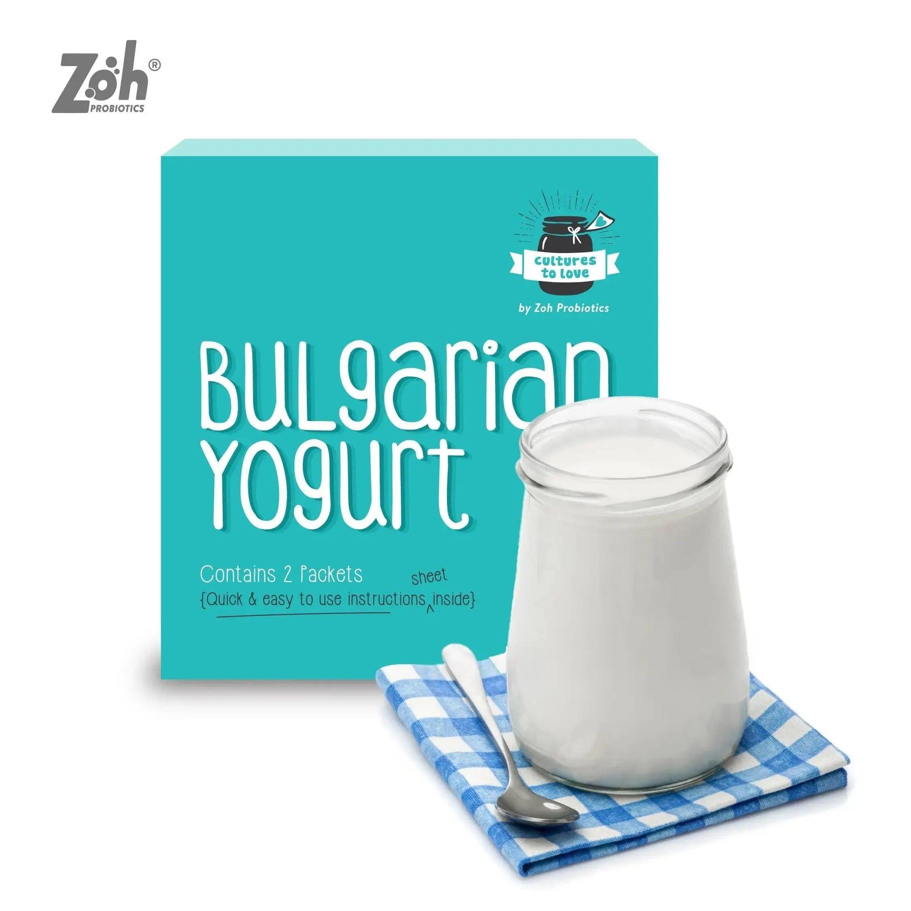 Zoh Probiotics Bulgarian Yogurt Kit with Sachets Front View
