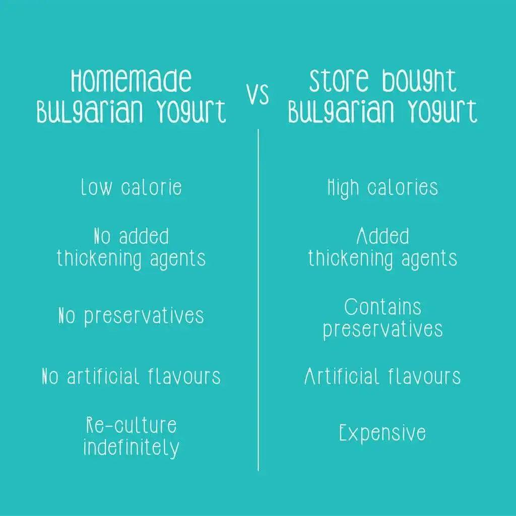 Homemade Vs Store-Bought Bulgarian Yogurt Infographic by Zoh Probiotics