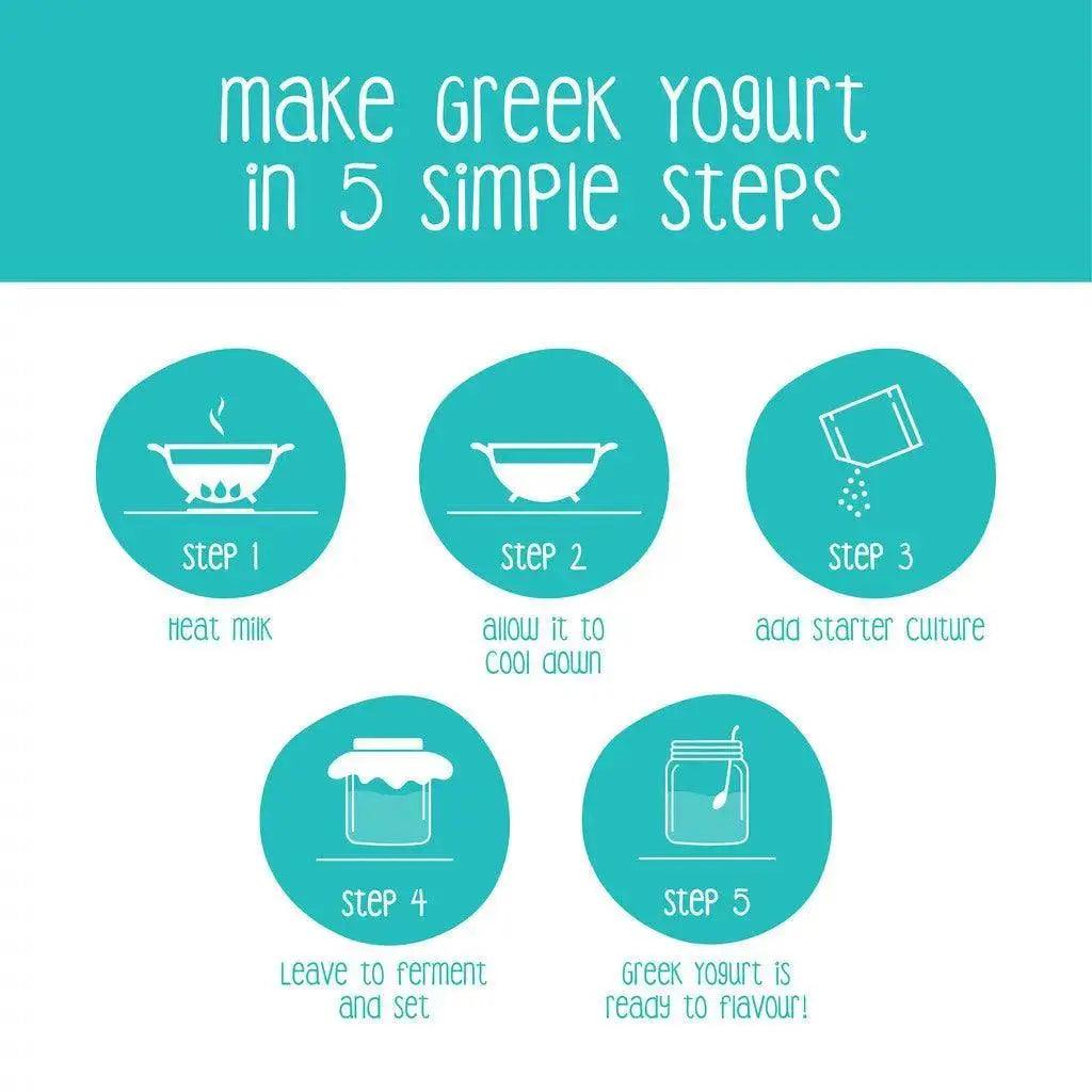 Zoh Probiotics' Easy 5 Steps to Make Greek Yogurt Infographic