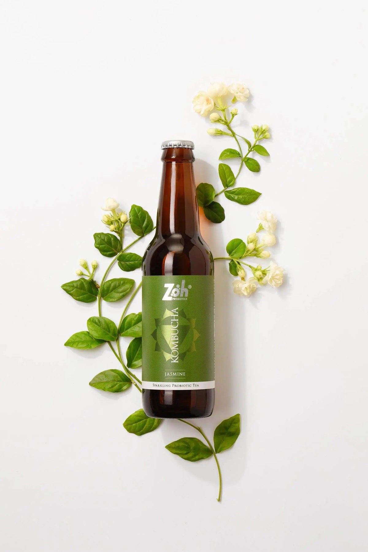 Jasmine Kombucha by Zoh: Aromatic Jasmine Blend, Top Shot Image, Best Choice for Mental Health and Relaxation, India