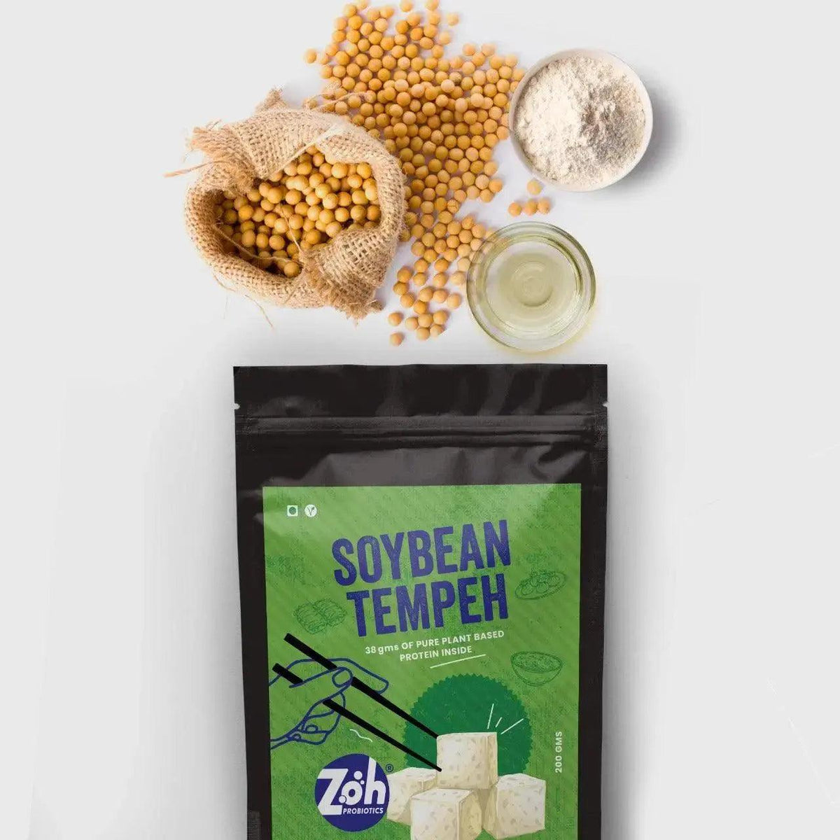 Bulk buy Zoh Plain Soybean Tempeh with fresh ingredients, top plant-based protein in Mumbai