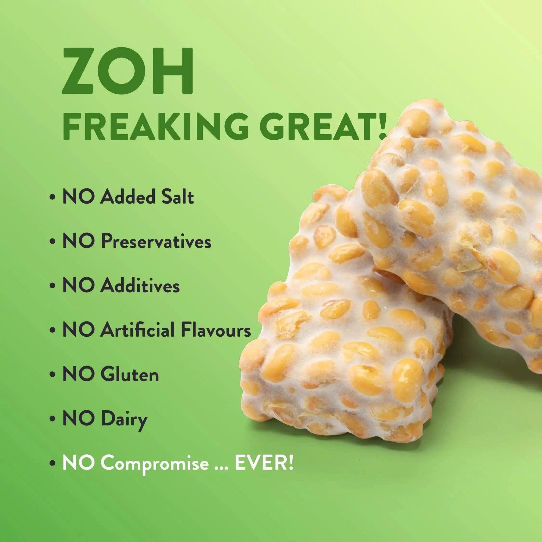 Bulk tempeh in Mumbai: Trustworthy Zoh Plain Soybean, Nutritionist-founded, Organic Ingredients, GMP