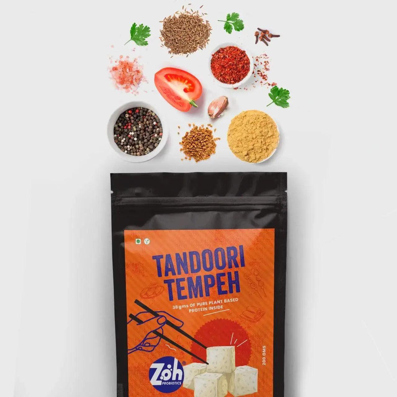 Bulk buy Zoh Tandoori Tempeh with fresh ingredients, top plant-based protein in Mumbai
